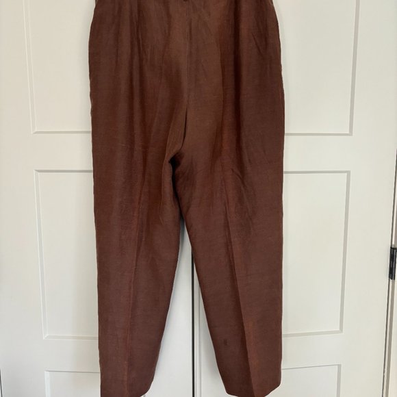 Vintage Pendleton Woolen Mills Silk/Linen Women's Brown Trousers - Picture 4 of 5
